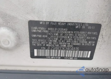 2012 Subaru Forester 2.5X Premium from USA, damaged, VIN JF2SHBCC9CH404876